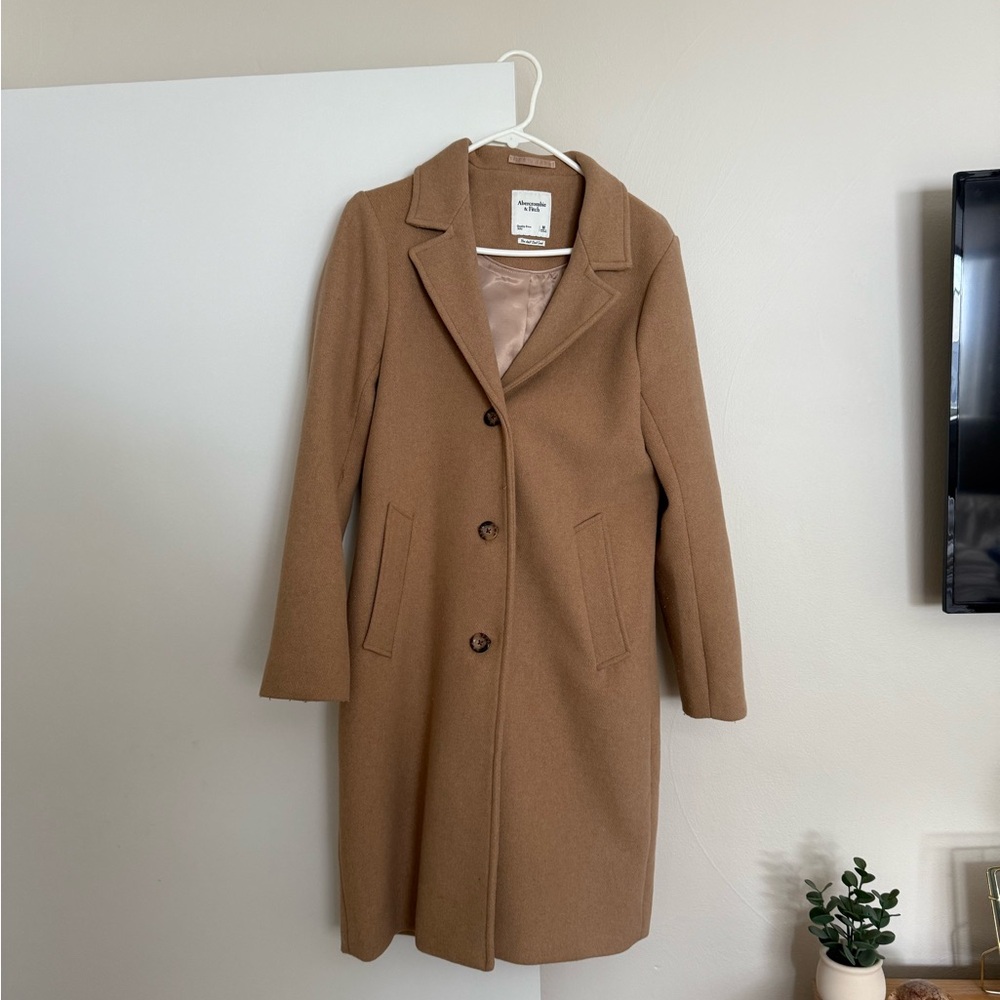 Abercrombie & Fitch Camel Wool Blend Coat